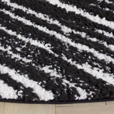Safavieh Rumi Shag 6'-7" x 6'-7" Rug in Black / Ivory