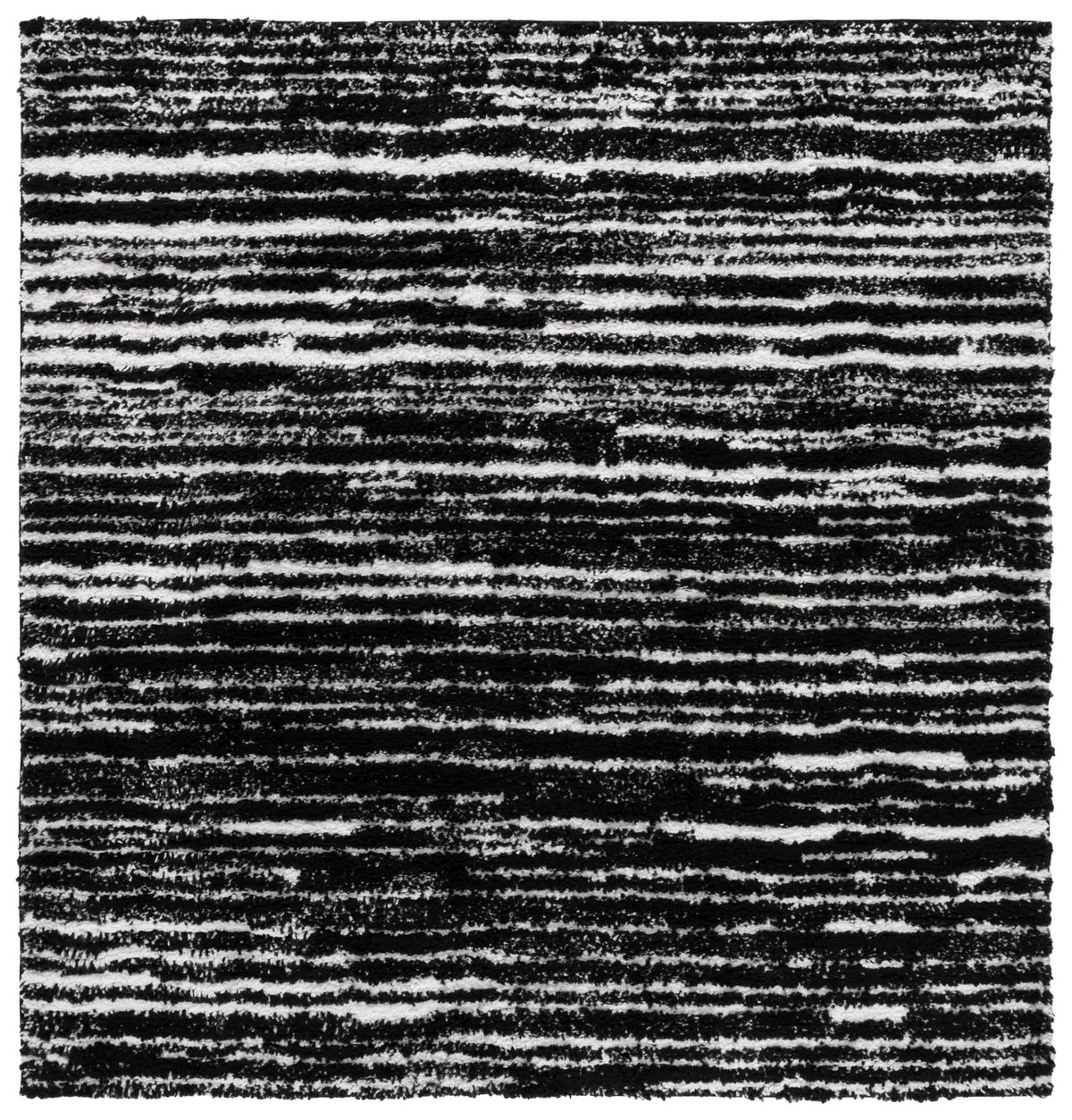 Safavieh Rumi Shag 6'-7" x 6'-7" Rug in Black / Ivory