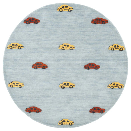 Safavieh Safavieh Kids 5'-0" x 5'-0" Rug in Light Blue / Yellow