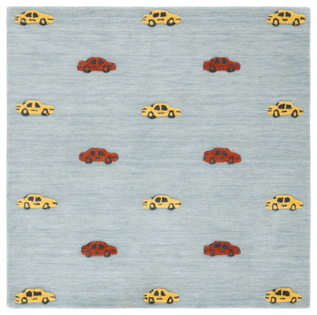 Safavieh Safavieh Kids 5'-0" x 5'-0" Rug in Light Blue / Yellow
