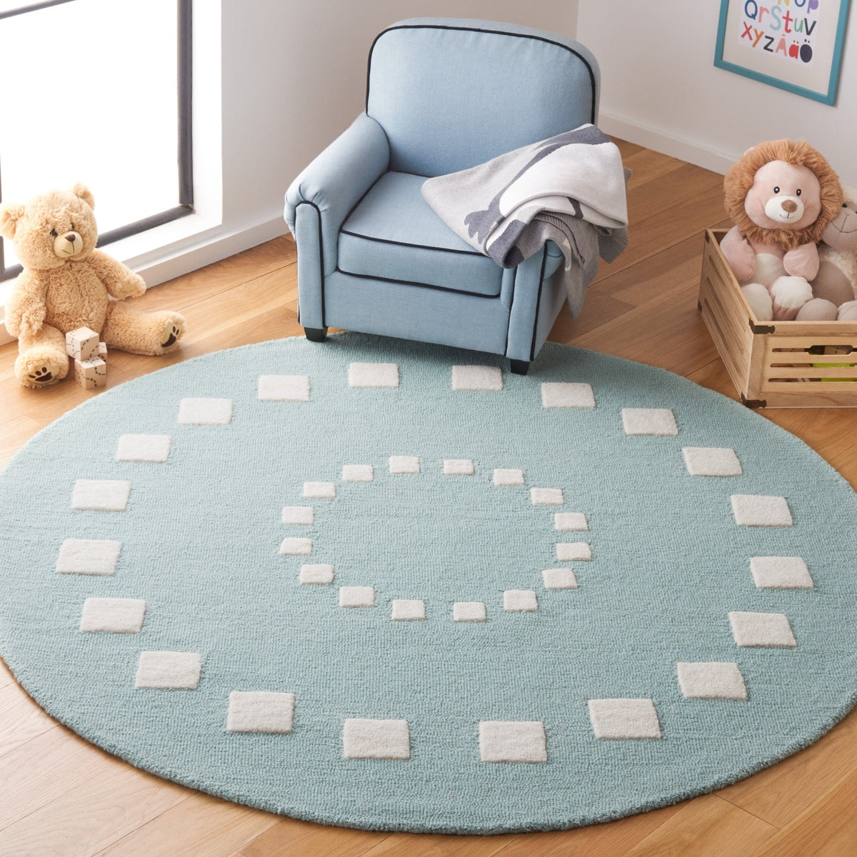 Safavieh Safavieh Kids Sfk925K Turquoise/Ivory Rug.