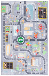 Safavieh Santa Monica Kids 4'-0" x 6'-0" Rug in Light Grey / Grey