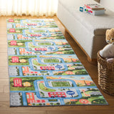 Safavieh Santa Monica Kids 2'-6" x 8'-0" Rug in Green / Grey