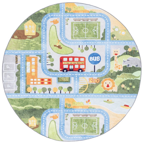 Safavieh Santa Monica Kids 6'-0" x 6'-0" Rug in Green / Grey