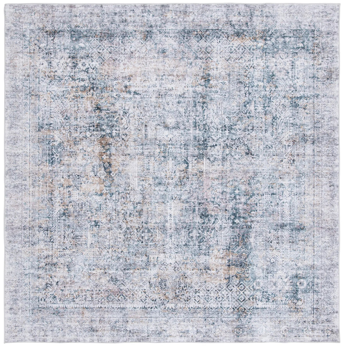 Safavieh Santa Monica 6'-0" x 6'-0" Rug in Dark Green / Beige