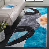 Safavieh Santa Monica 2'-6" x 8'-0" Rug in Dark Grey / Turquoise