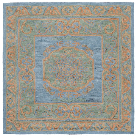 Safavieh Savonnerie 6'-0" x 6'-0" Rug in Pink / Gold