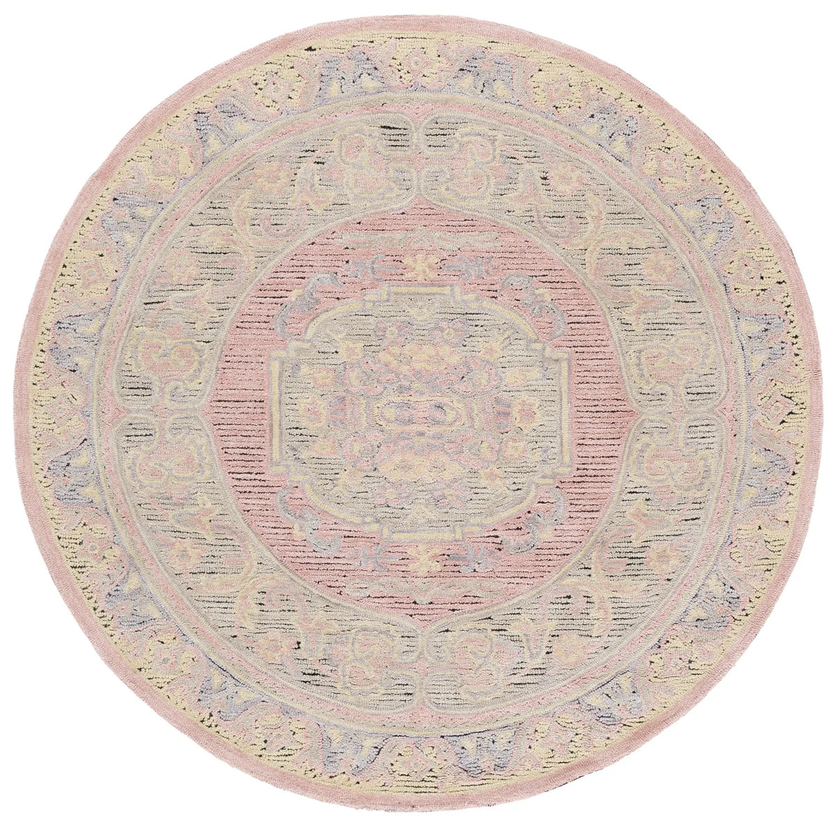 Safavieh Savonnerie 6'-0" x 6'-0" Rug in Pink / Beige