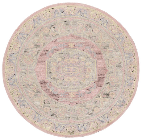 Safavieh Savonnerie 6'-0" x 6'-0" Rug in Pink / Beige