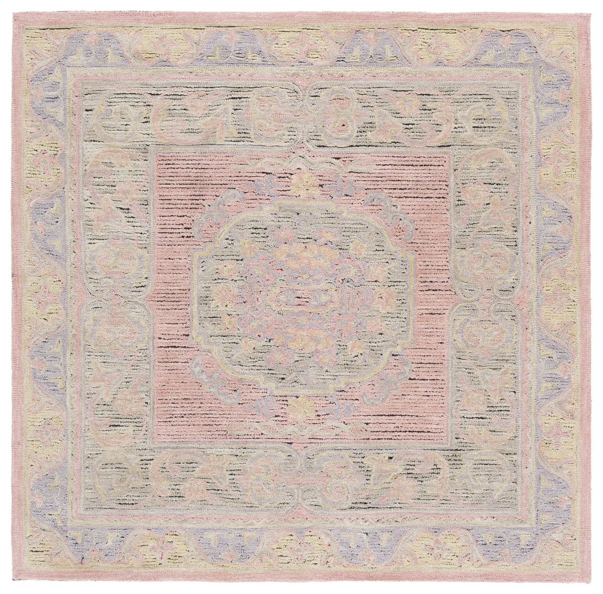 Safavieh Savonnerie 6'-0" x 6'-0" Rug in Pink / Beige
