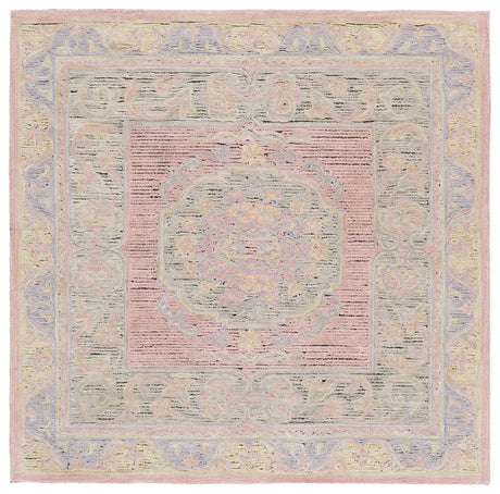 Safavieh Savonnerie 6'-0" x 6'-0" Rug in Pink / Beige