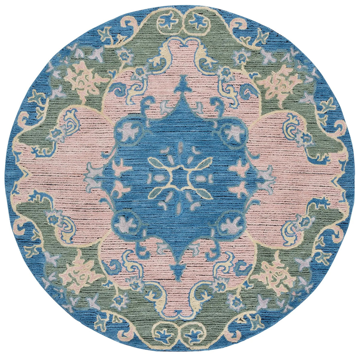 Safavieh Savonnerie 6'-0" x 6'-0" Rug in Blue / Pink
