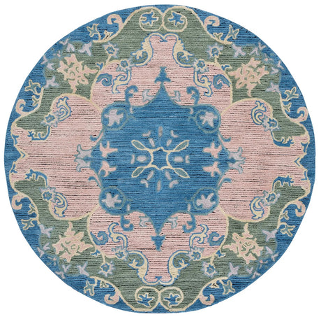 Safavieh Savonnerie 6'-0" x 6'-0" Rug in Blue / Pink