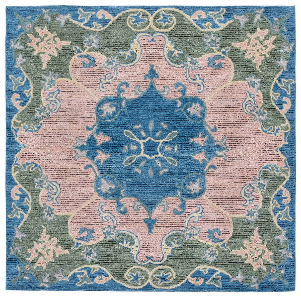 Safavieh Savonnerie 6'-0" x 6'-0" Rug in Blue / Pink