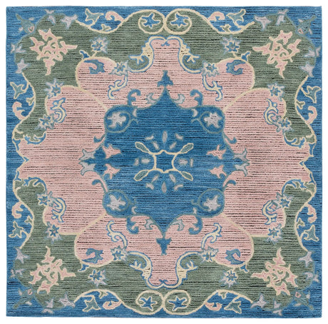 Safavieh Savonnerie 6'-0" x 6'-0" Rug in Blue / Pink