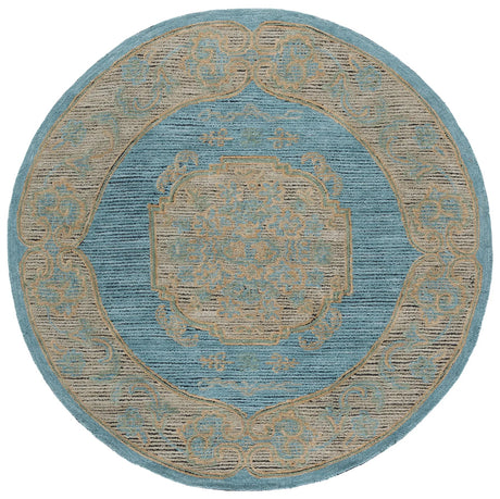Safavieh Savonnerie 6'-0" x 6'-0" Rug in Blue / Beige