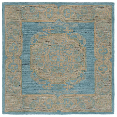 Safavieh Savonnerie 6'-0" x 6'-0" Rug in Blue / Beige