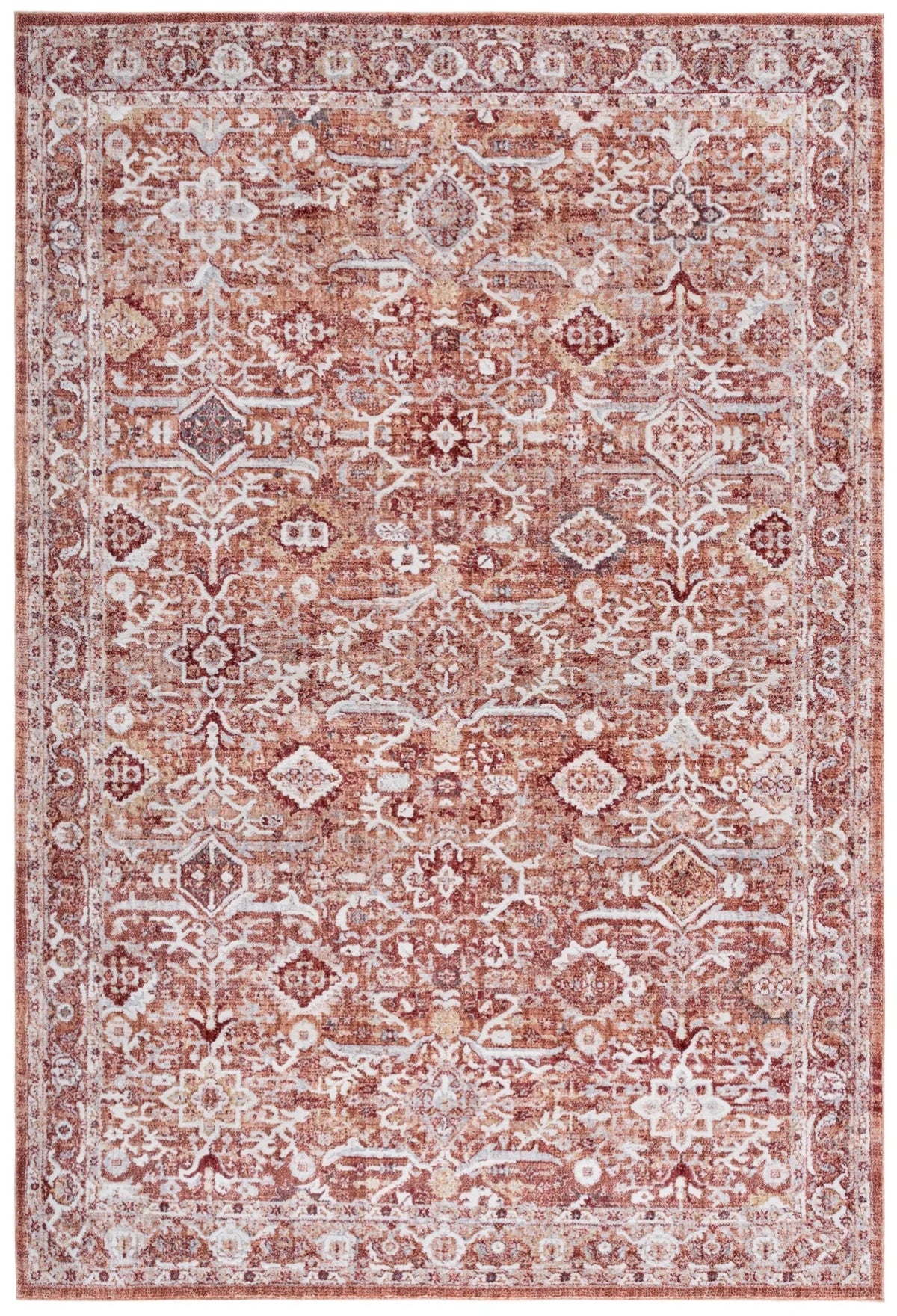 Safavieh Scarlett 400 4'-0" x 6'-0" Rug in Red / Ivory Rust