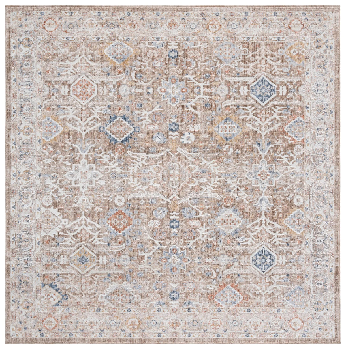 Safavieh Scarlett 400 6'-7" x 6'-7" Rug in Brown / Ivory