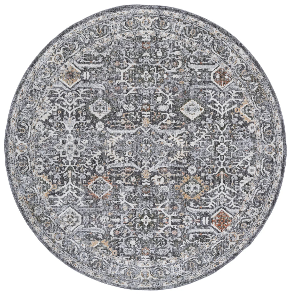 Safavieh Scarlett 400 6'-7" x 6'-7" Rug in Grey / Ivory Rust