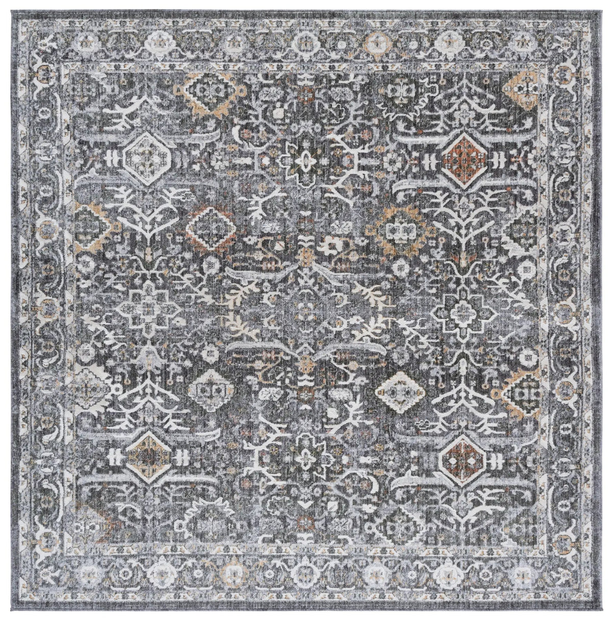 Safavieh Scarlett 400 6'-7" x 6'-7" Rug in Grey / Ivory Rust