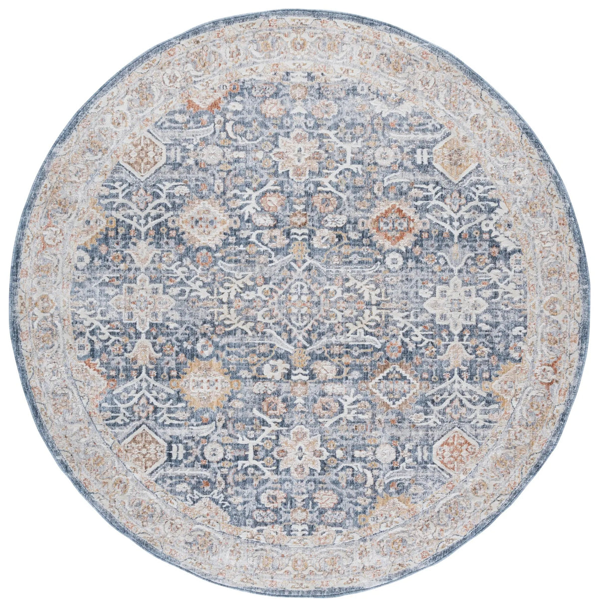 Safavieh Scarlett 400 6'-7" x 6'-7" Rug in Blue / Ivory Rust