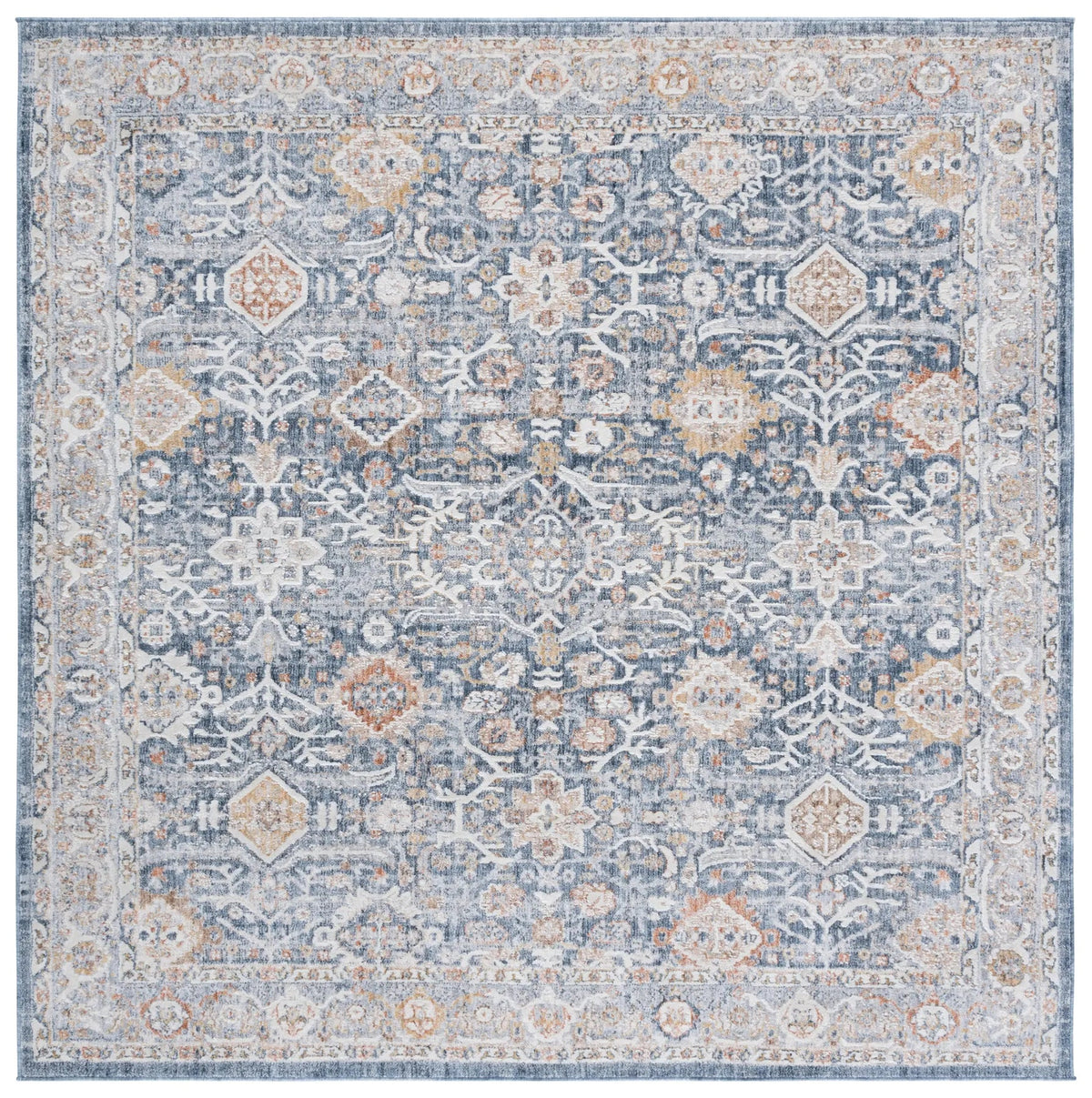 Safavieh Scarlett 400 6'-7" x 6'-7" Rug in Blue / Ivory Rust