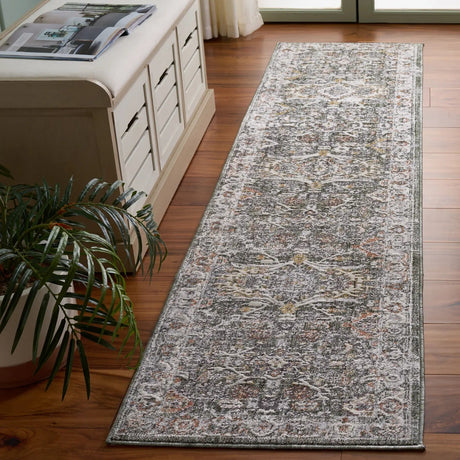 Safavieh Scarlett 400 2'-0" x 8'-0" Rug in Green / Ivory Rust