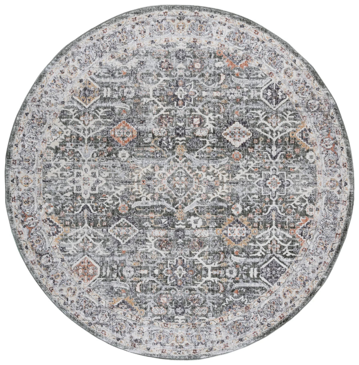 Safavieh Scarlett 400 6'-7" x 6'-7" Rug in Green / Ivory Rust