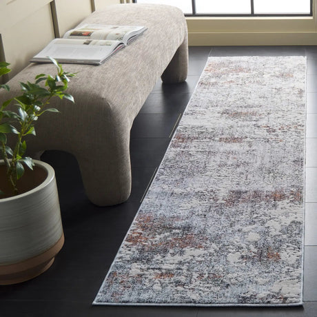 Safavieh Scarlett 400 2'-0" x 8'-0" Rug in Grey / Ivory Rust