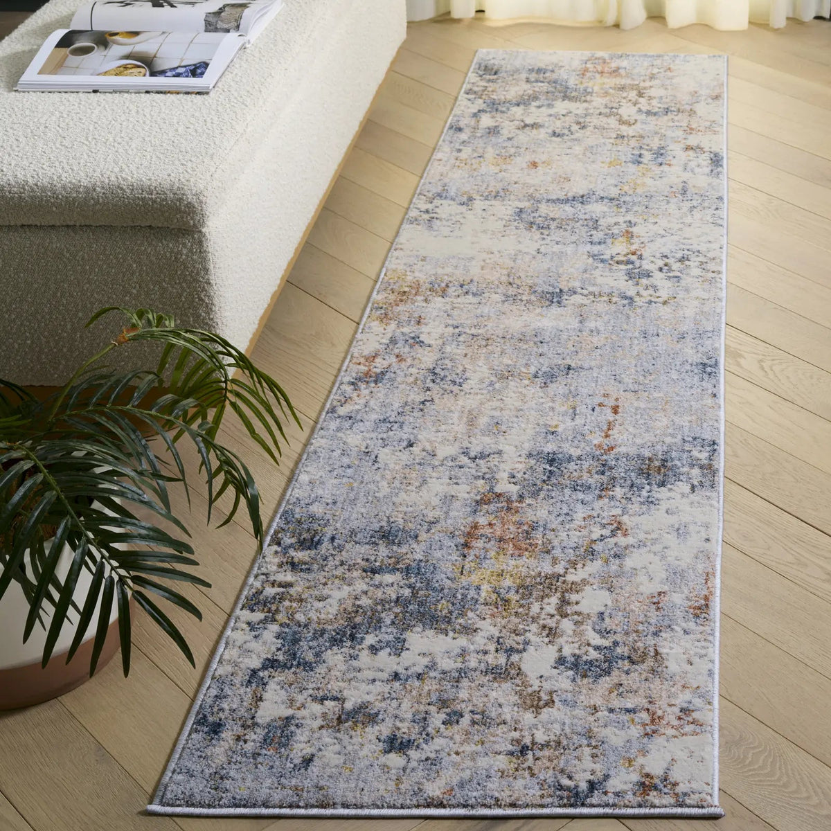 Safavieh Scarlett 400 2'-0" x 8'-0" Rug in Blue / Ivory Rust