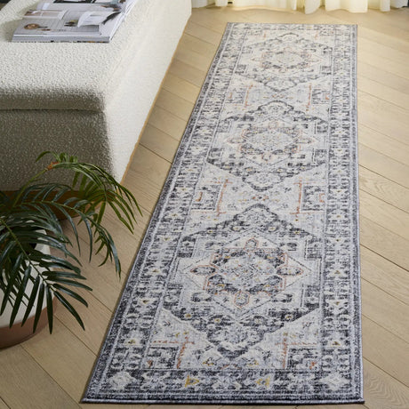 Safavieh Scarlett 400 2'-0" x 8'-0" Rug in Dark Grey / Ivory Rust