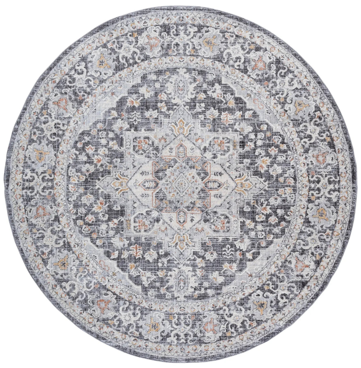 Safavieh Scarlett 400 6'-7" x 6'-7" Rug in Dark Grey / Ivory Rust