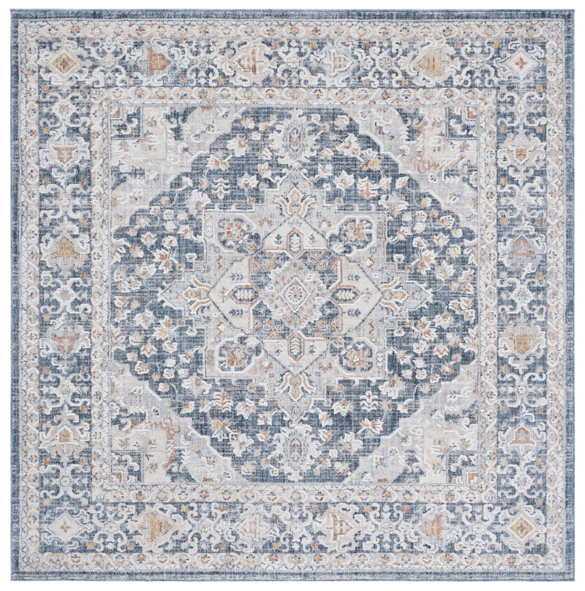 Safavieh Scarlett 400 6'-7" x 6'-7" Rug in Navy / Ivory Rust