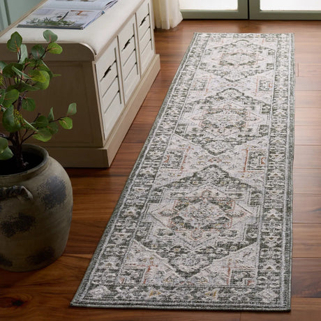 Safavieh Scarlett 400 2'-0" x 8'-0" Rug in Green / Ivory Rust