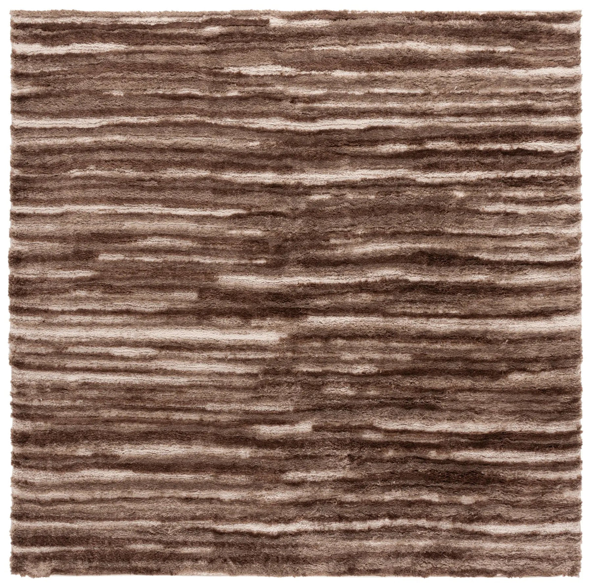 Safavieh Seattle Shag 900 6'-7" x 6'-7" Rug in Brown / Ivory