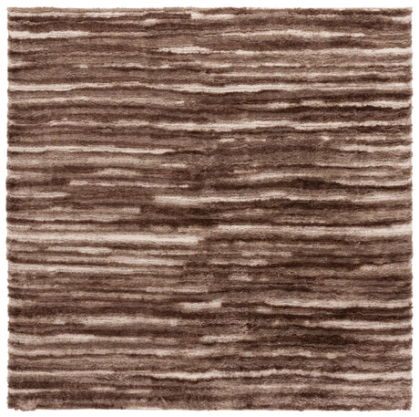 Safavieh Seattle Shag 900 6'-7" x 6'-7" Rug in Brown / Ivory