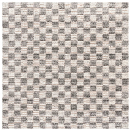 Safavieh Seattle Shag 900 6'-7" x 6'-7" Rug in Ivory / Grey