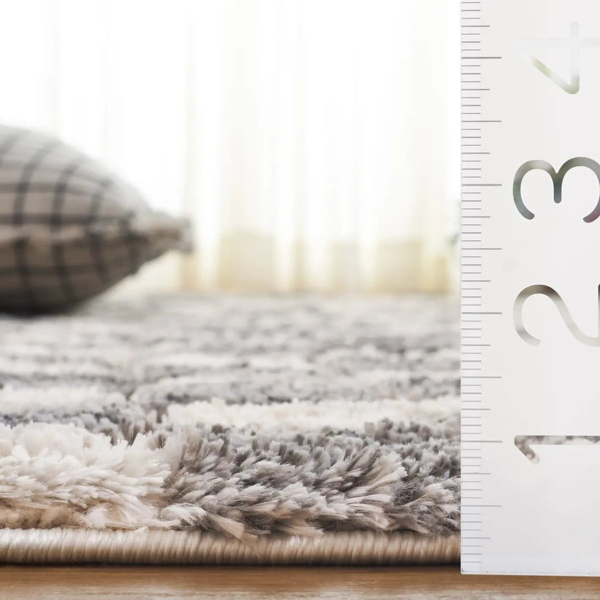 Safavieh Seattle Shag 900 4'-0" x 6'-0" Rug in Ivory / Grey