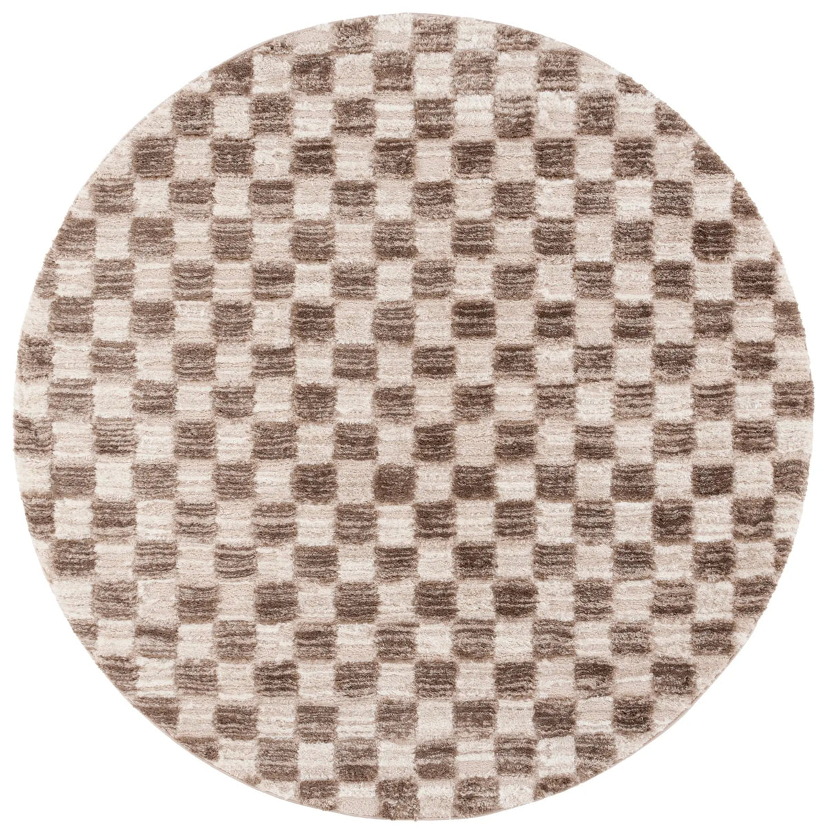 Safavieh Seattle Shag 900 6'-7" x 6'-7" Rug in Ivory / Brown