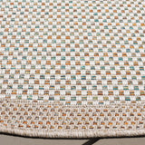 Safavieh Sisal All-Weather 6'-7" x 6'-7" Rug in Ivory / Aqua Orange
