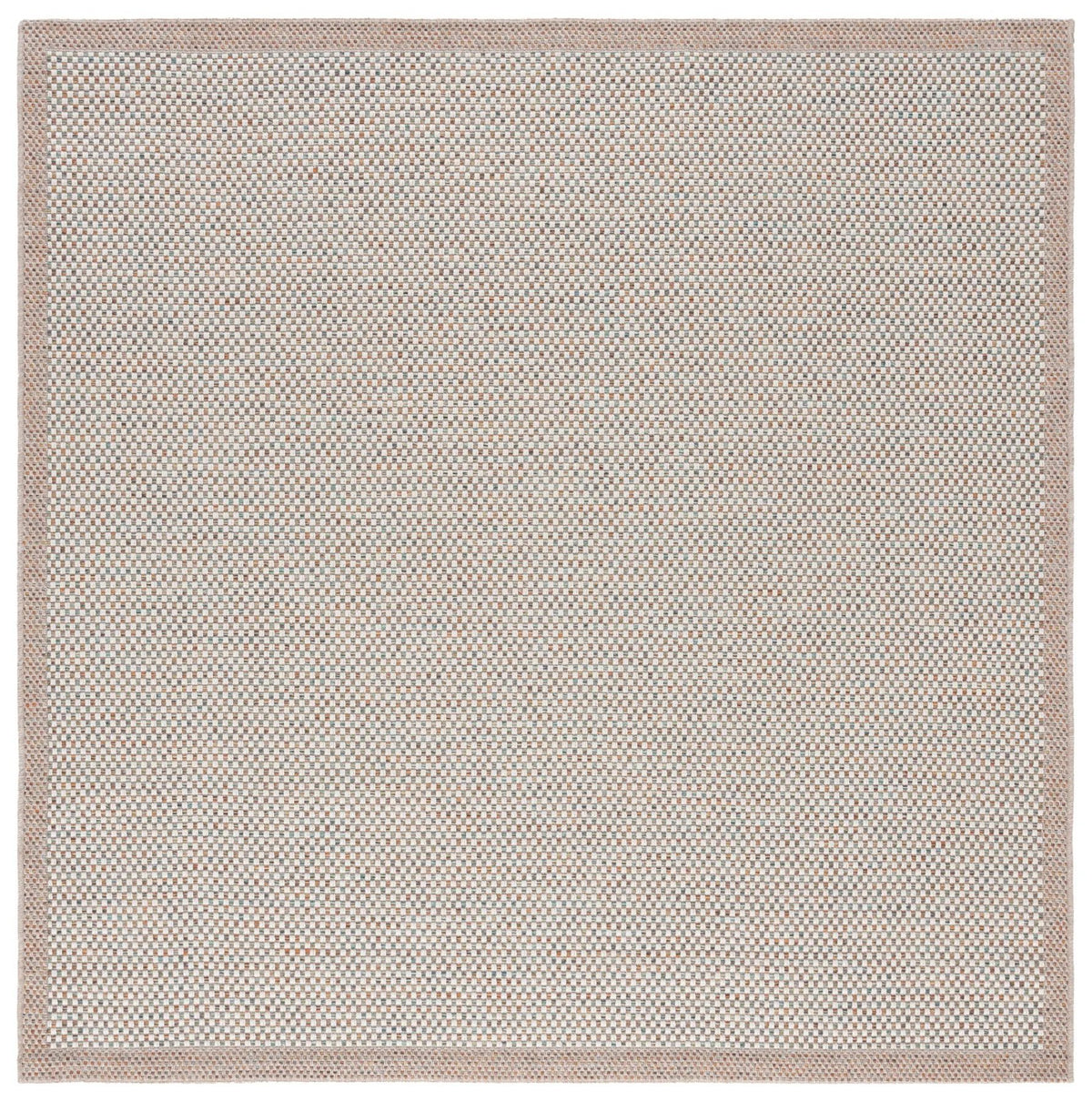 Safavieh Sisal All-Weather 6'-7" x 6'-7" Rug in Ivory / Aqua Orange