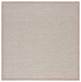 Safavieh Sisal All-Weather 6'-7" x 6'-7" Rug in Ivory / Aqua Orange