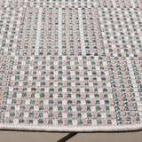 Safavieh Sisal All-Weather 6'-7" x 6'-7" Rug in Aqua / Beige Ivory
