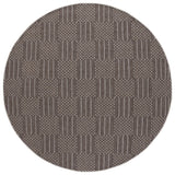 Safavieh Sisal All-Weather 6'-7" x 6'-7" Rug in Black / Grey