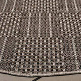 Safavieh Sisal All-Weather 6'-7" x 6'-7" Rug in Black / Grey