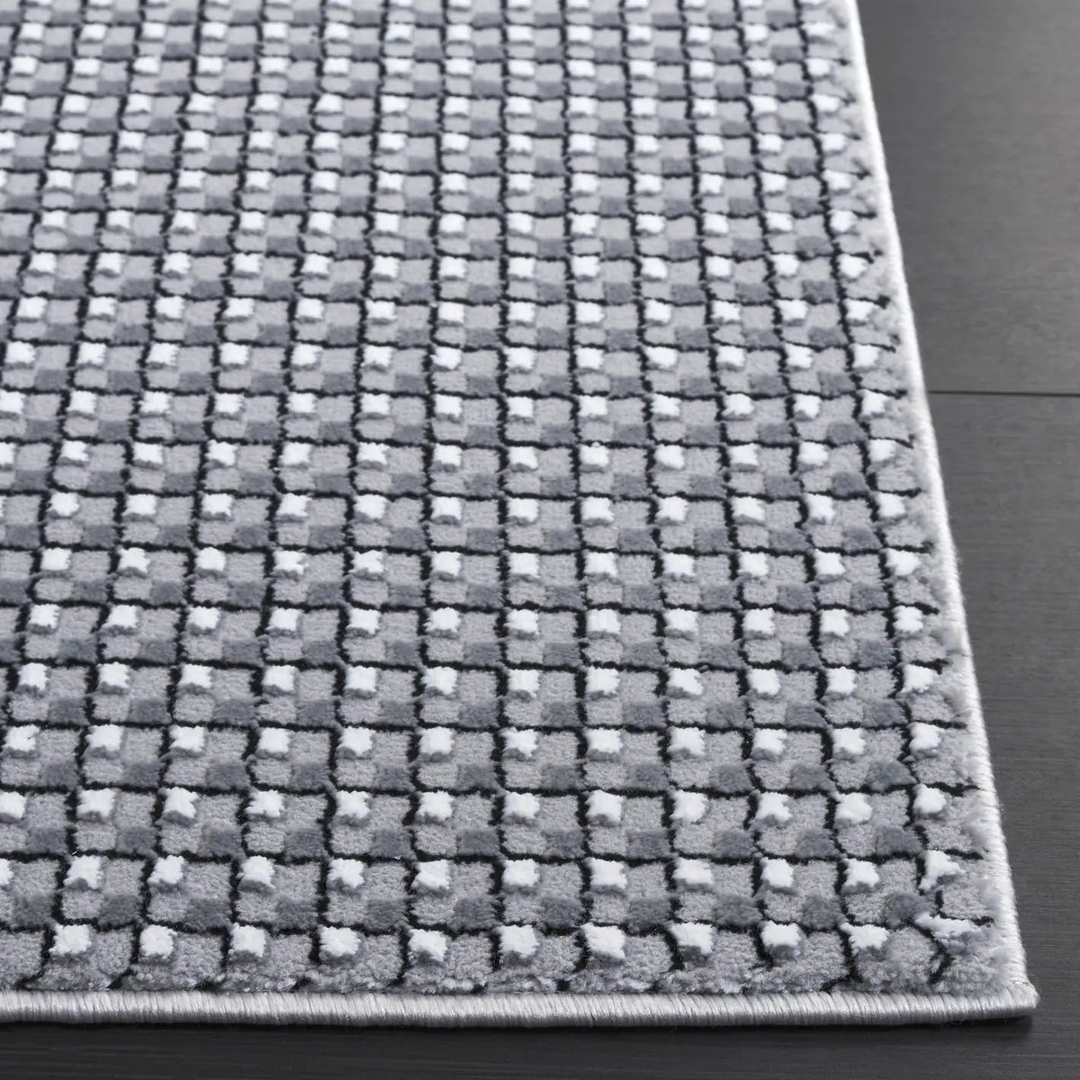 Safavieh Slate 700 4'-0" x 6'-0" Rug in Grey / Ivory Black