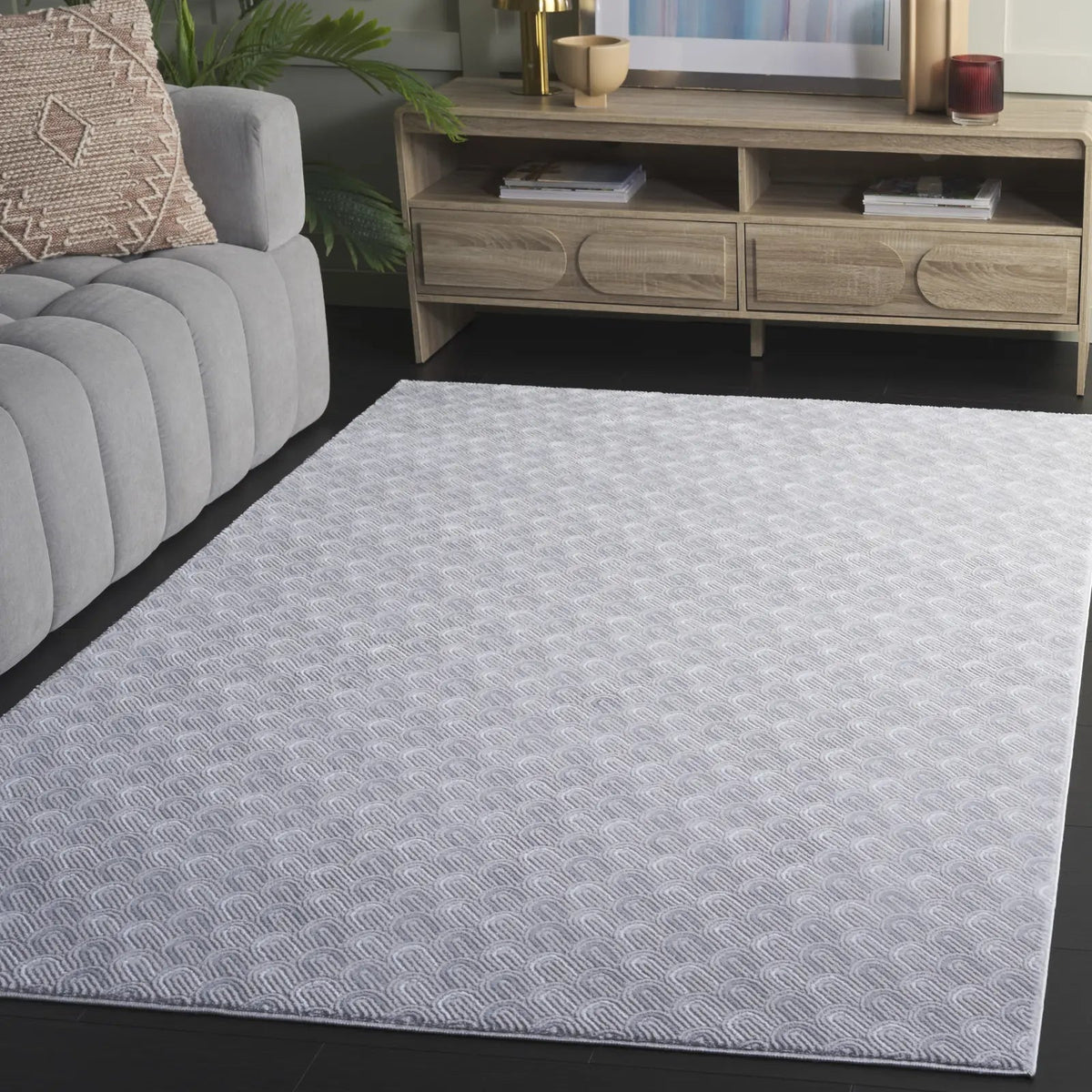 Safavieh Slate 700 4'-0" x 6'-0" Rug in Beige / Grey Ivory