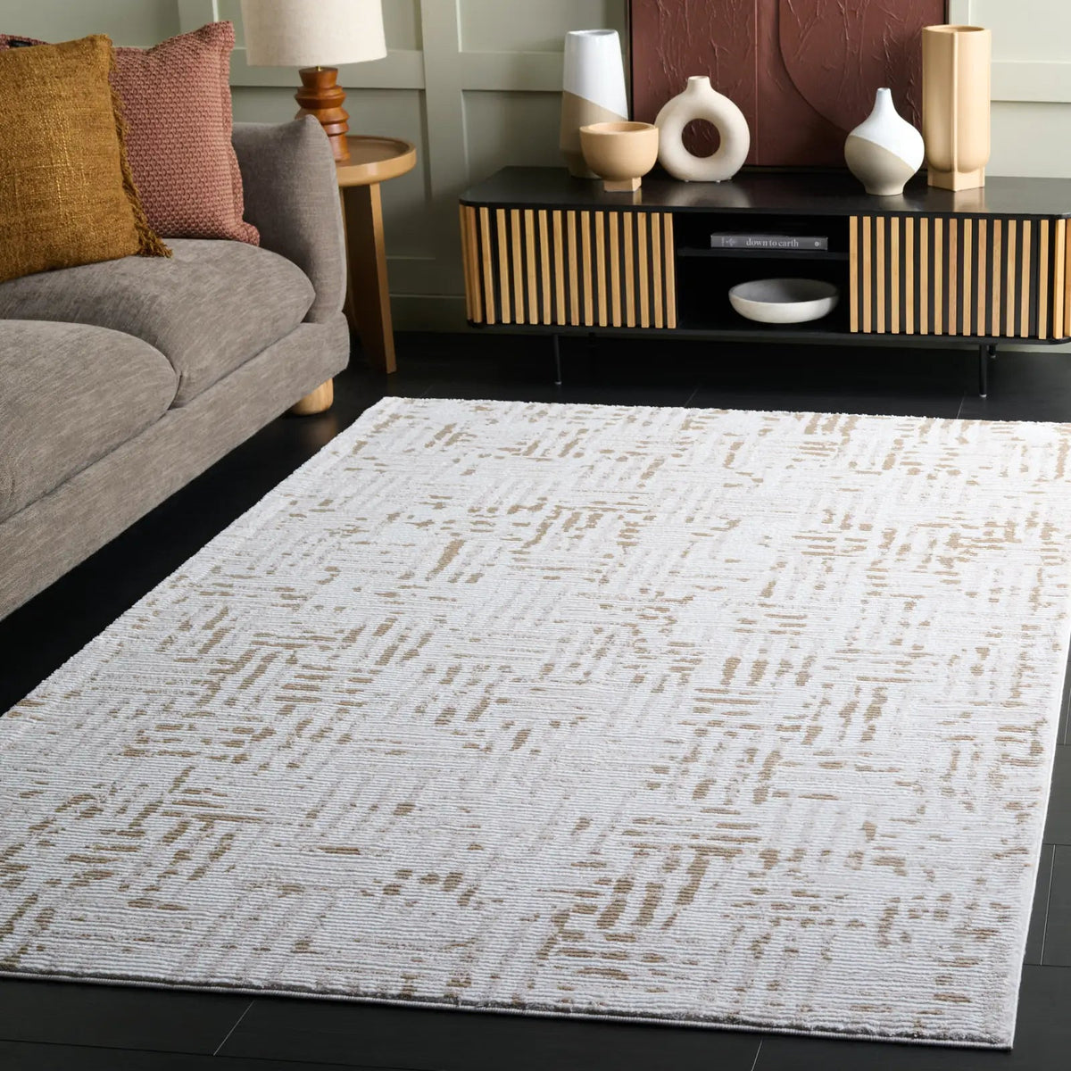Safavieh Slate 700 4'-0" x 6'-0" Rug in Ivory / Taupe
