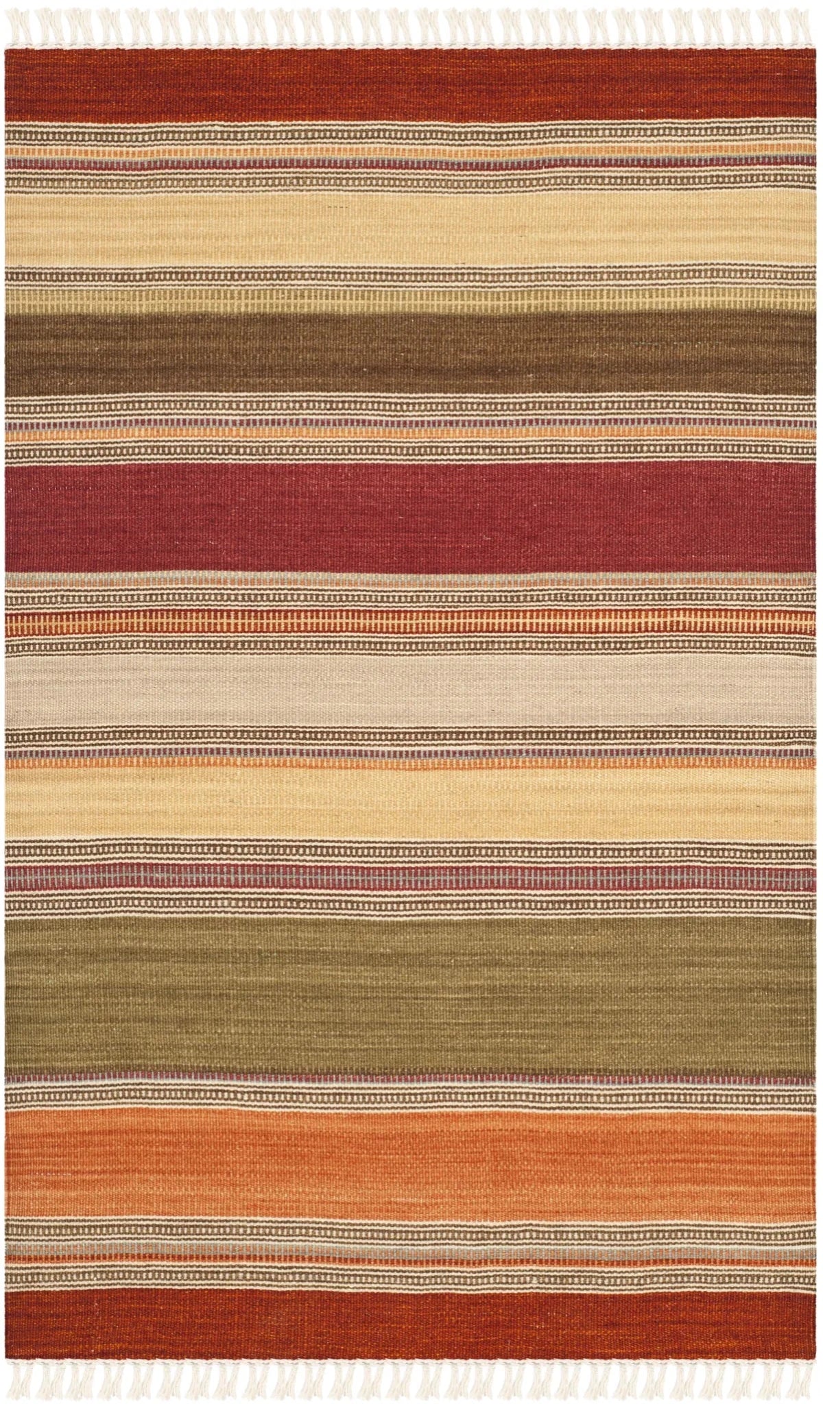 Safavieh Striped Kilim 2'-6" x 4'-0" Rug in Green